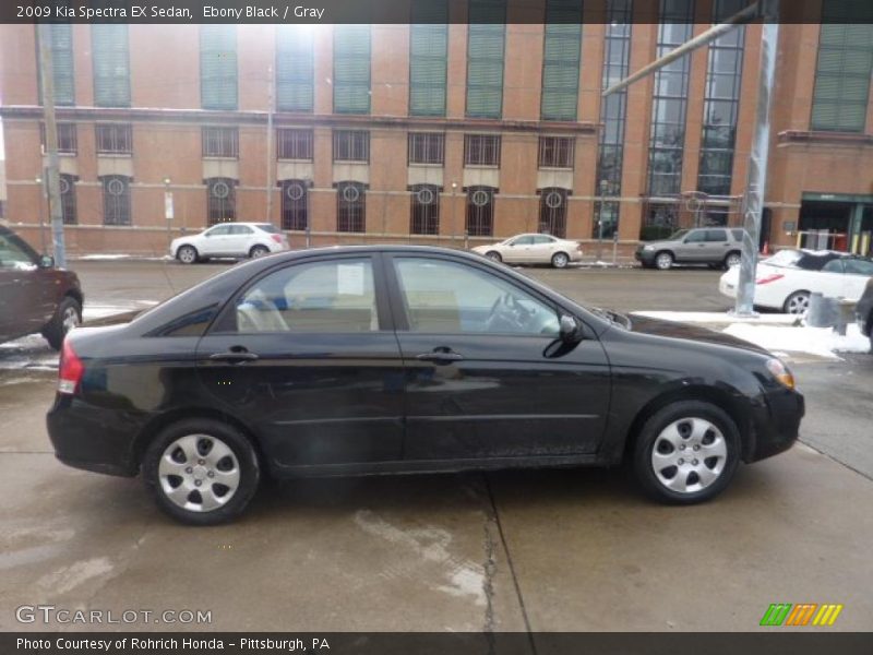 Ebony Black / Gray 2009 Kia Spectra EX Sedan