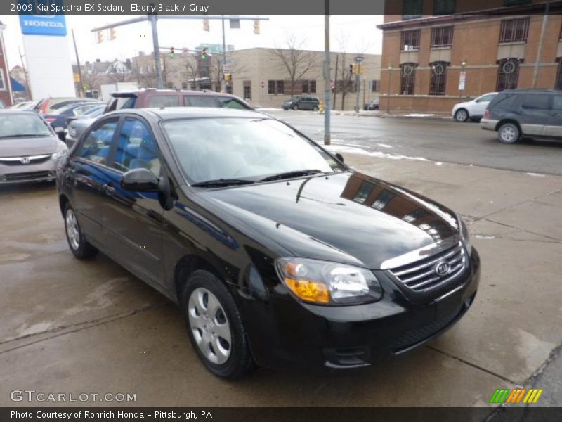 Ebony Black / Gray 2009 Kia Spectra EX Sedan