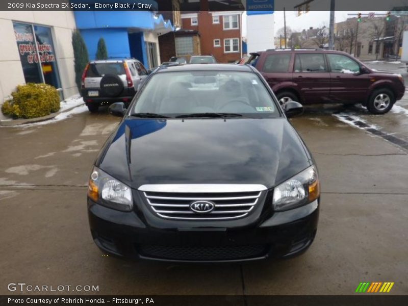Ebony Black / Gray 2009 Kia Spectra EX Sedan