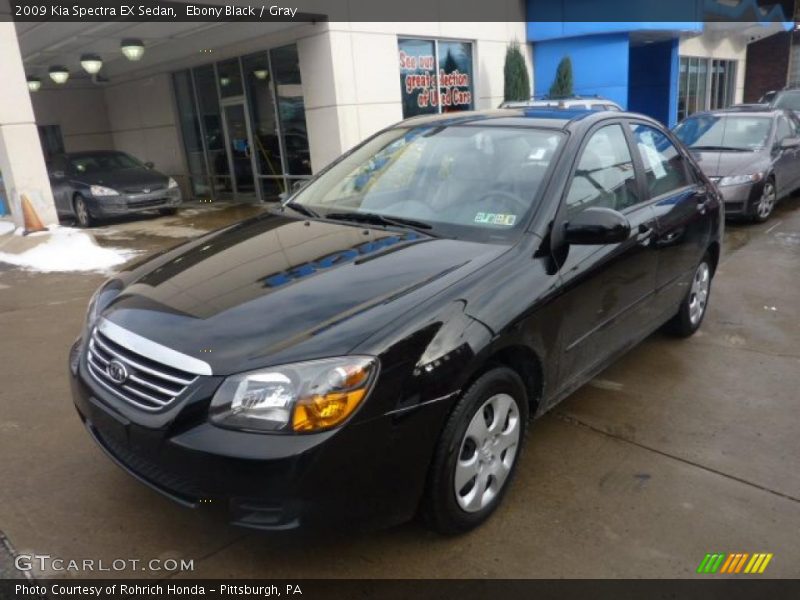 Ebony Black / Gray 2009 Kia Spectra EX Sedan