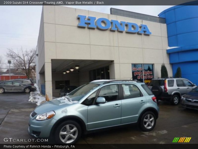 Vapor Blue Metallic / Black 2009 Suzuki SX4 Crossover Touring AWD