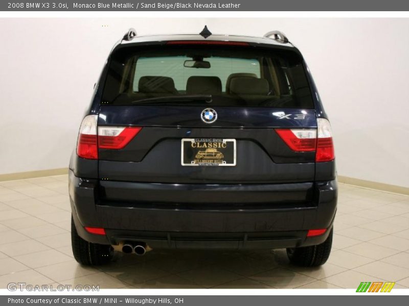 Monaco Blue Metallic / Sand Beige/Black Nevada Leather 2008 BMW X3 3.0si