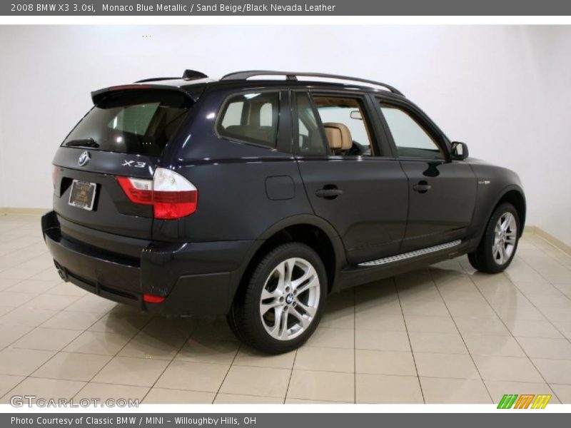 Monaco Blue Metallic / Sand Beige/Black Nevada Leather 2008 BMW X3 3.0si