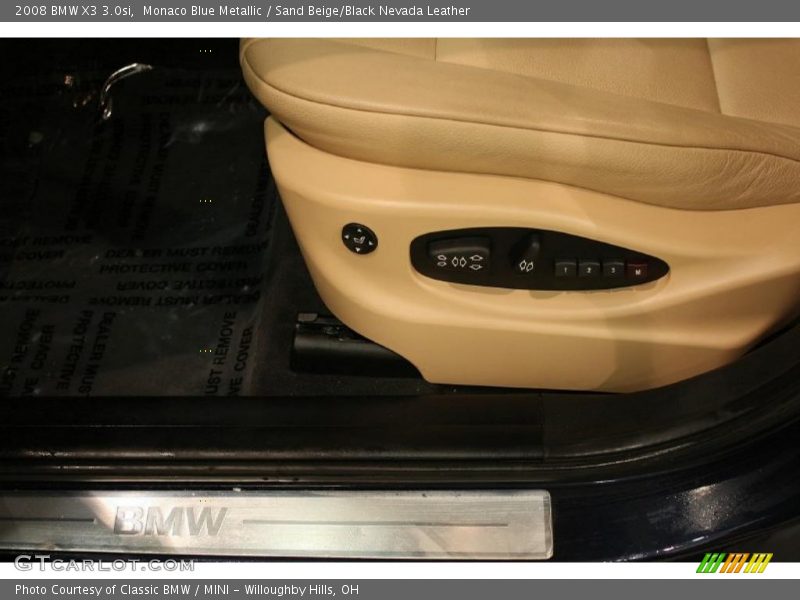 Monaco Blue Metallic / Sand Beige/Black Nevada Leather 2008 BMW X3 3.0si