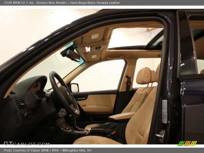 Monaco Blue Metallic / Sand Beige/Black Nevada Leather 2008 BMW X3 3.0si