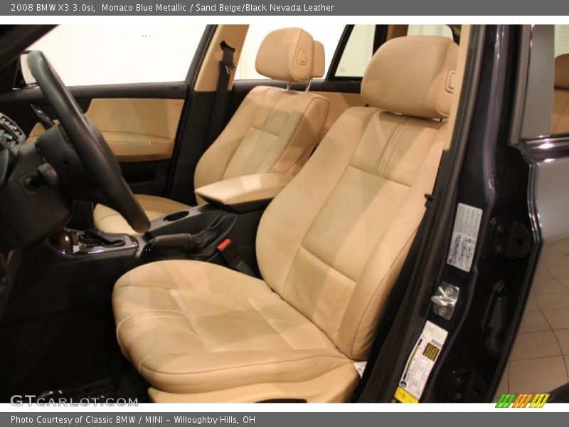 Monaco Blue Metallic / Sand Beige/Black Nevada Leather 2008 BMW X3 3.0si