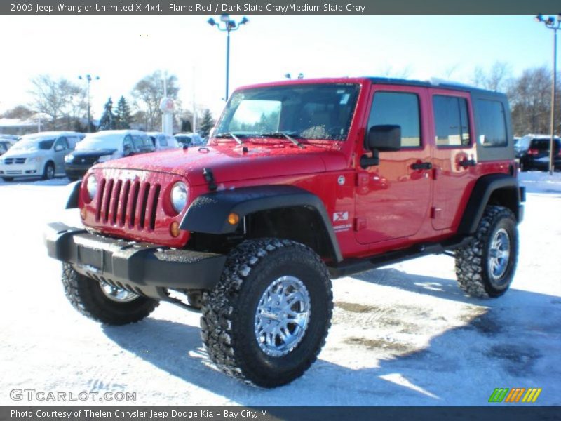 Flame Red / Dark Slate Gray/Medium Slate Gray 2009 Jeep Wrangler Unlimited X 4x4