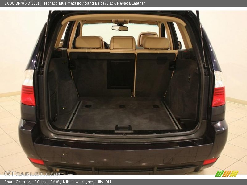 Monaco Blue Metallic / Sand Beige/Black Nevada Leather 2008 BMW X3 3.0si