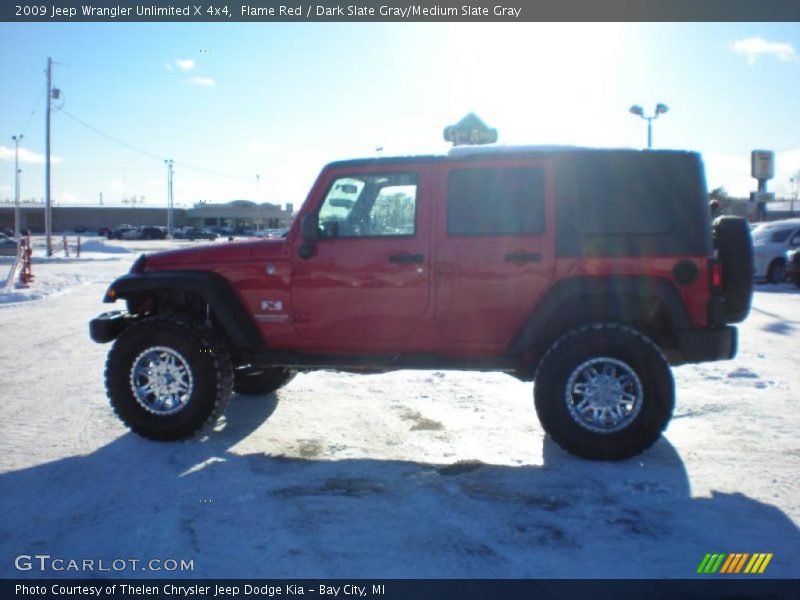 Flame Red / Dark Slate Gray/Medium Slate Gray 2009 Jeep Wrangler Unlimited X 4x4
