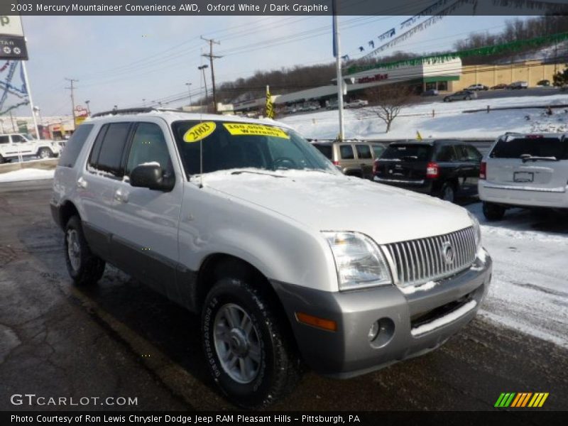 Oxford White / Dark Graphite 2003 Mercury Mountaineer Convenience AWD