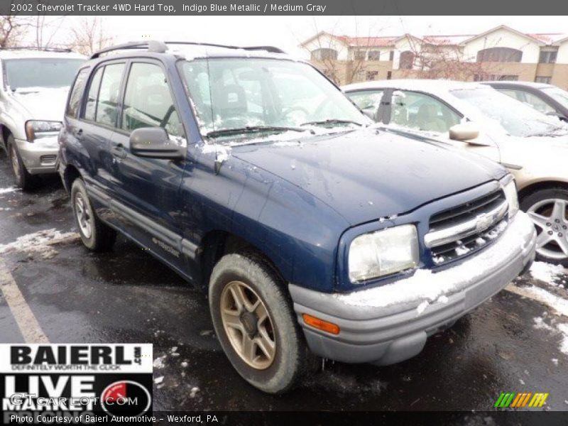 Indigo Blue Metallic / Medium Gray 2002 Chevrolet Tracker 4WD Hard Top