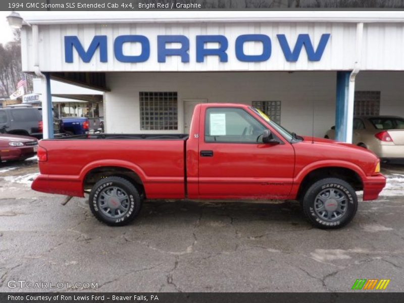 Bright Red / Graphite 1994 GMC Sonoma SLS Extended Cab 4x4