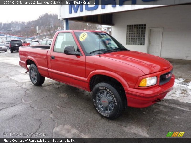Bright Red / Graphite 1994 GMC Sonoma SLS Extended Cab 4x4