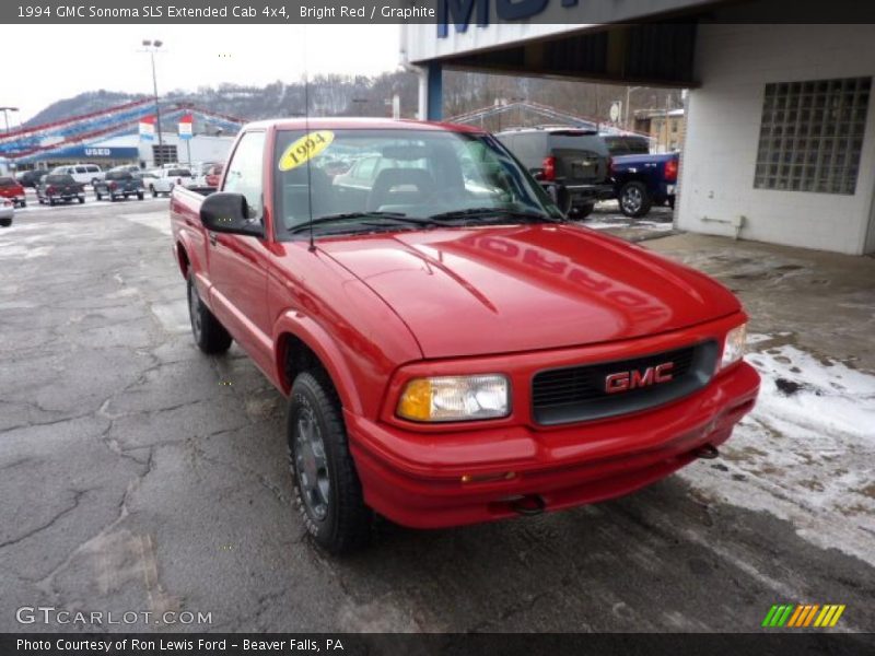Bright Red / Graphite 1994 GMC Sonoma SLS Extended Cab 4x4