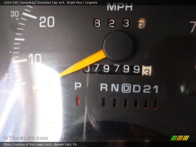 Bright Red / Graphite 1994 GMC Sonoma SLS Extended Cab 4x4
