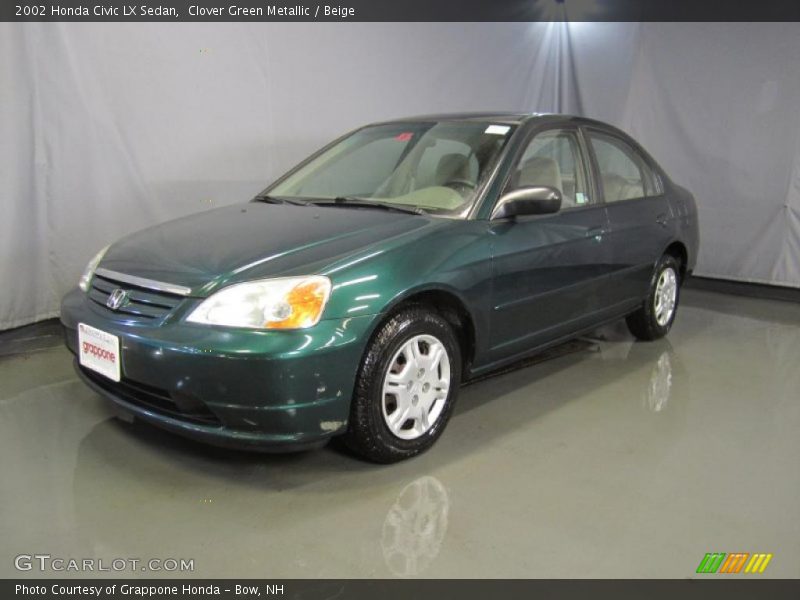 Clover Green Metallic / Beige 2002 Honda Civic LX Sedan