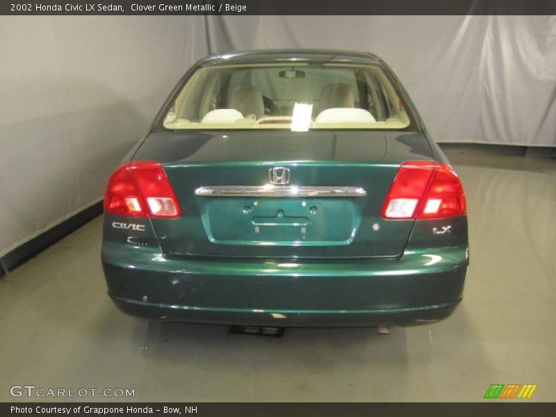 Clover Green Metallic / Beige 2002 Honda Civic LX Sedan