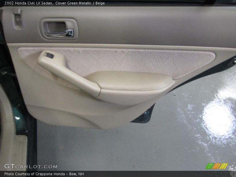 Clover Green Metallic / Beige 2002 Honda Civic LX Sedan