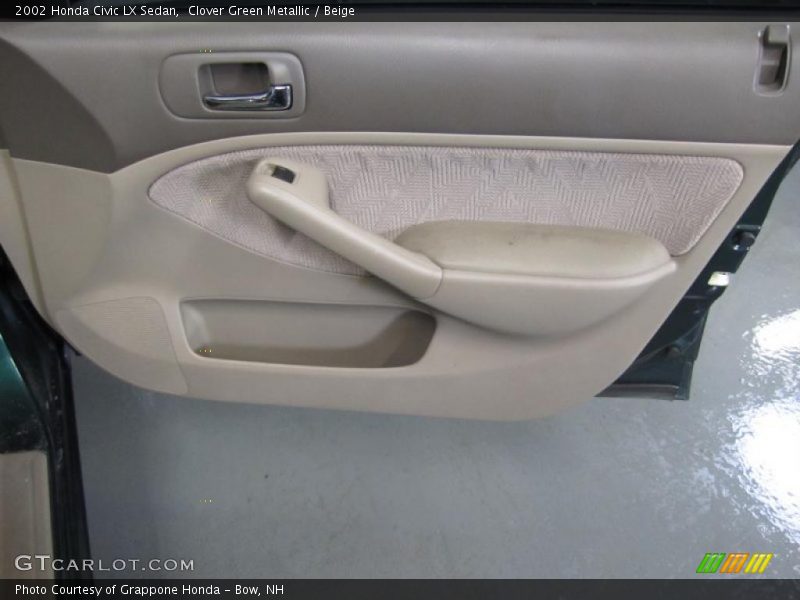 Clover Green Metallic / Beige 2002 Honda Civic LX Sedan