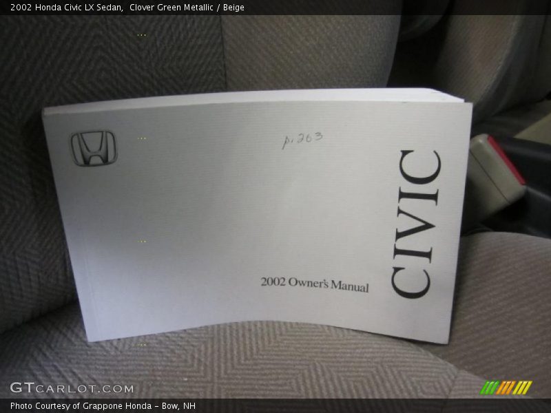Clover Green Metallic / Beige 2002 Honda Civic LX Sedan