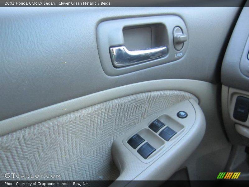 Clover Green Metallic / Beige 2002 Honda Civic LX Sedan