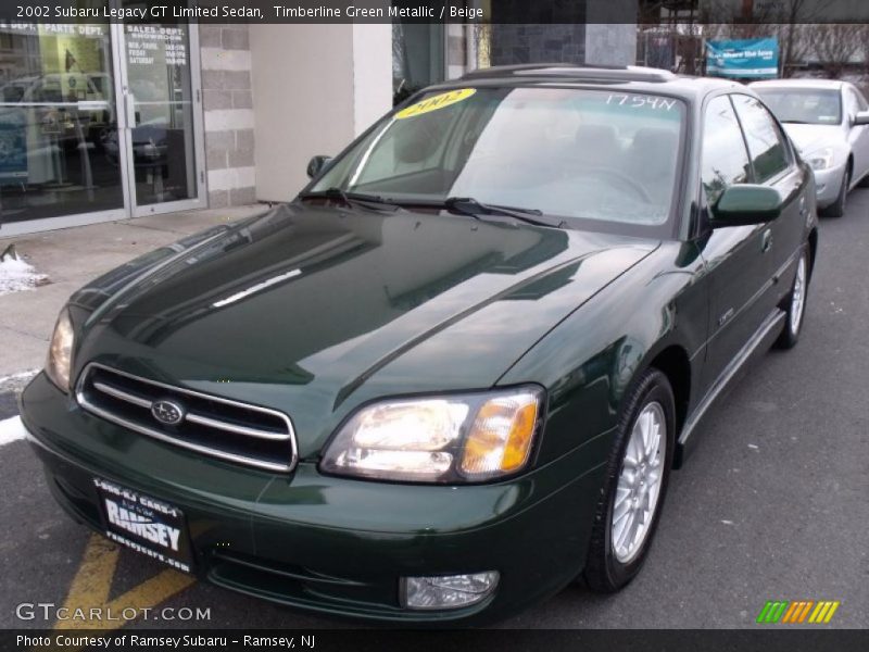 Timberline Green Metallic / Beige 2002 Subaru Legacy GT Limited Sedan