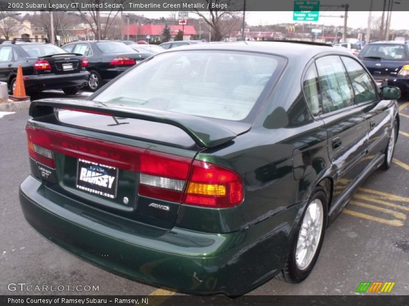 Timberline Green Metallic / Beige 2002 Subaru Legacy GT Limited Sedan