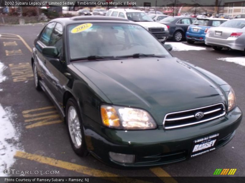 Timberline Green Metallic / Beige 2002 Subaru Legacy GT Limited Sedan