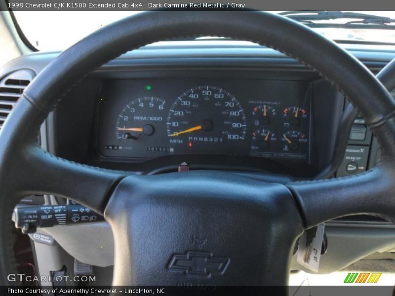 Dark Carmine Red Metallic / Gray 1998 Chevrolet C/K K1500 Extended Cab 4x4