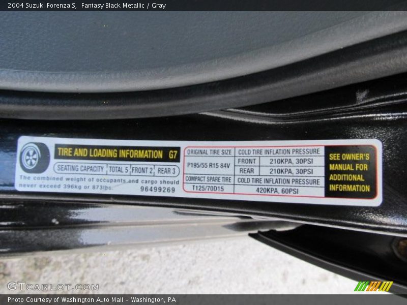 Fantasy Black Metallic / Gray 2004 Suzuki Forenza S