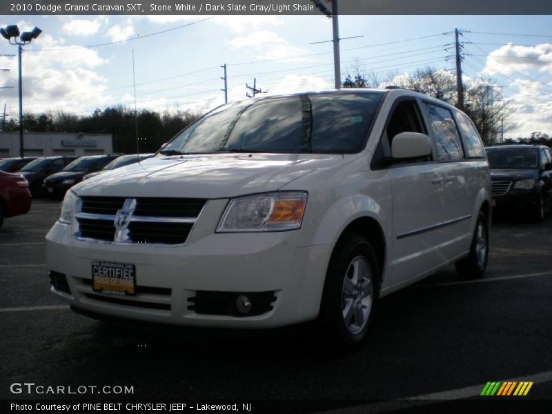 Stone White / Dark Slate Gray/Light Shale 2010 Dodge Grand Caravan SXT