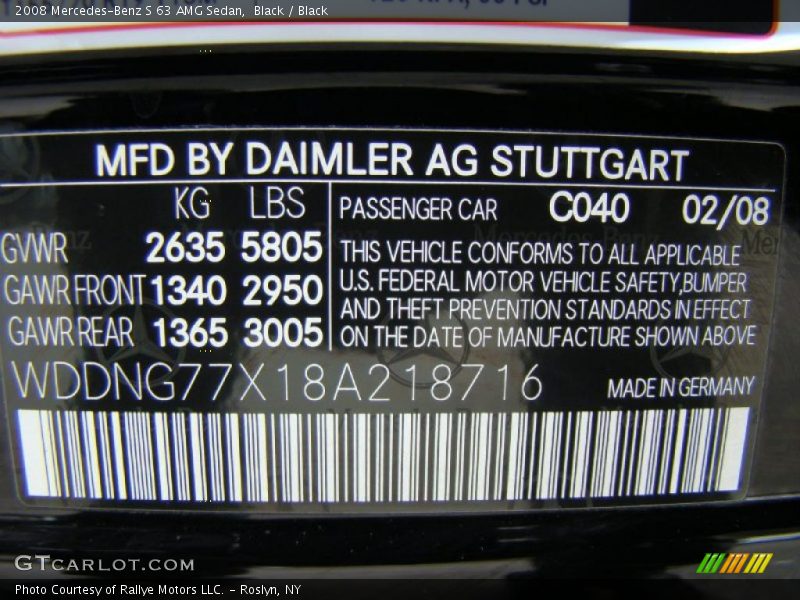 Black / Black 2008 Mercedes-Benz S 63 AMG Sedan