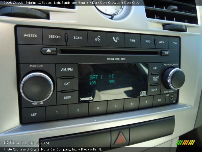 Light Sandstone Metallic / Dark Slate Gray/Light Slate Gray 2008 Chrysler Sebring LX Sedan