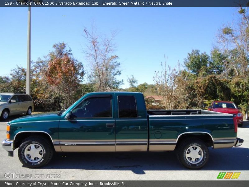 Emerald Green Metallic / Neutral Shale 1997 Chevrolet C/K C1500 Silverado Extended Cab