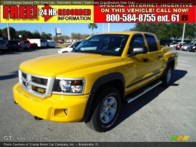 Detonator Yellow / Dark Slate Gray/Medium Slate Gray 2008 Dodge Dakota TRX Crew Cab