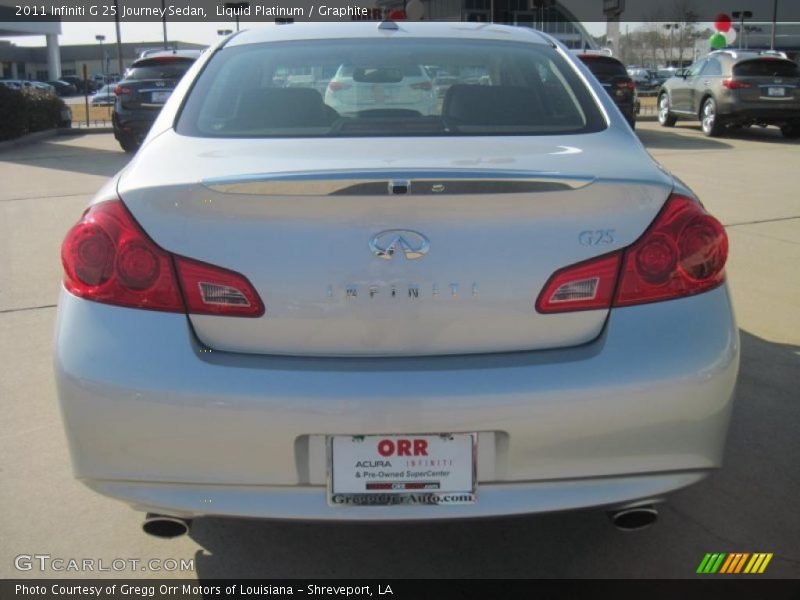 Liquid Platinum / Graphite 2011 Infiniti G 25 Journey Sedan