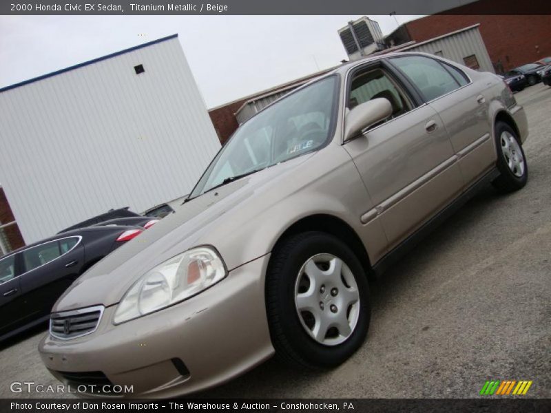 Titanium Metallic / Beige 2000 Honda Civic EX Sedan