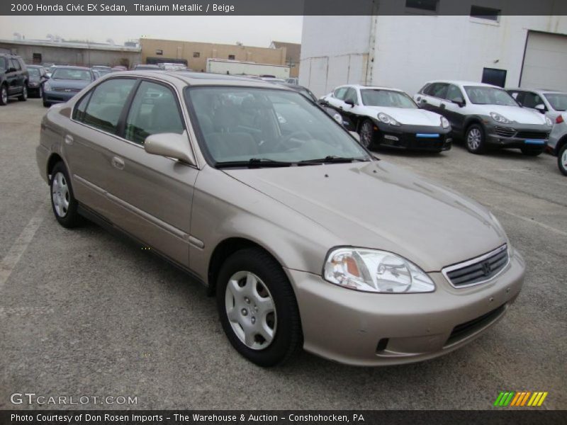 Titanium Metallic / Beige 2000 Honda Civic EX Sedan