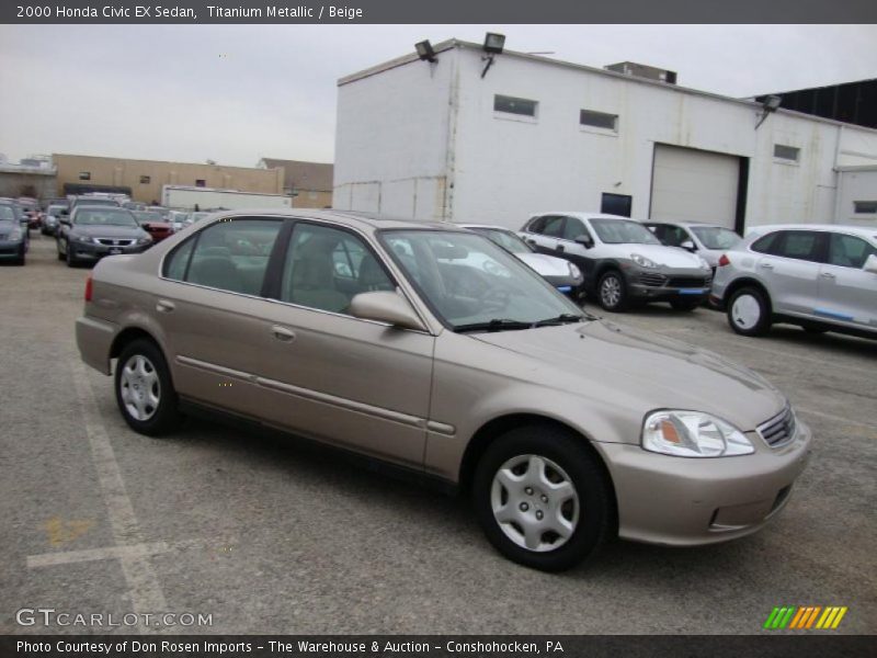 Titanium Metallic / Beige 2000 Honda Civic EX Sedan