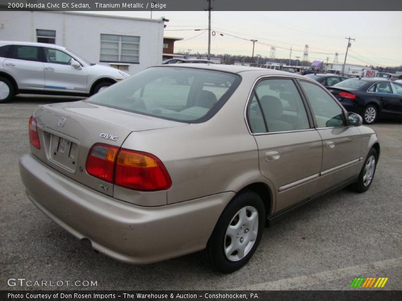 Titanium Metallic / Beige 2000 Honda Civic EX Sedan