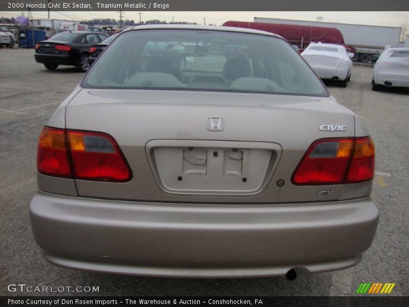 Titanium Metallic / Beige 2000 Honda Civic EX Sedan