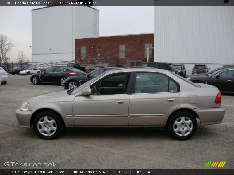 Titanium Metallic / Beige 2000 Honda Civic EX Sedan