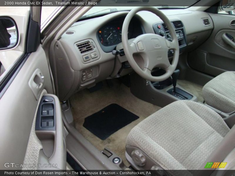 Titanium Metallic / Beige 2000 Honda Civic EX Sedan
