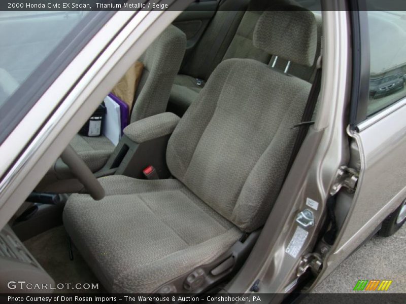 Titanium Metallic / Beige 2000 Honda Civic EX Sedan