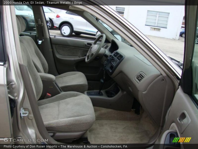 Titanium Metallic / Beige 2000 Honda Civic EX Sedan
