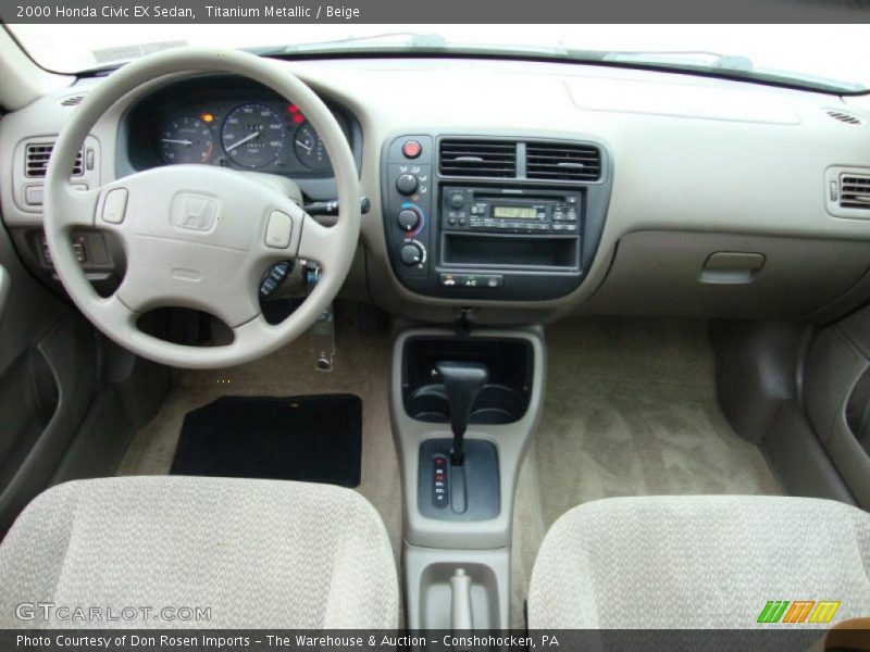 Titanium Metallic / Beige 2000 Honda Civic EX Sedan