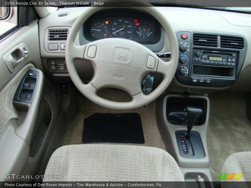 Titanium Metallic / Beige 2000 Honda Civic EX Sedan