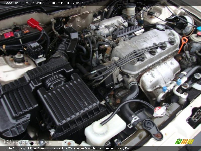 Titanium Metallic / Beige 2000 Honda Civic EX Sedan
