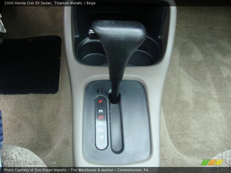 Titanium Metallic / Beige 2000 Honda Civic EX Sedan
