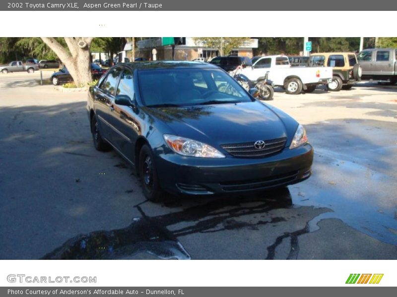 Aspen Green Pearl / Taupe 2002 Toyota Camry XLE